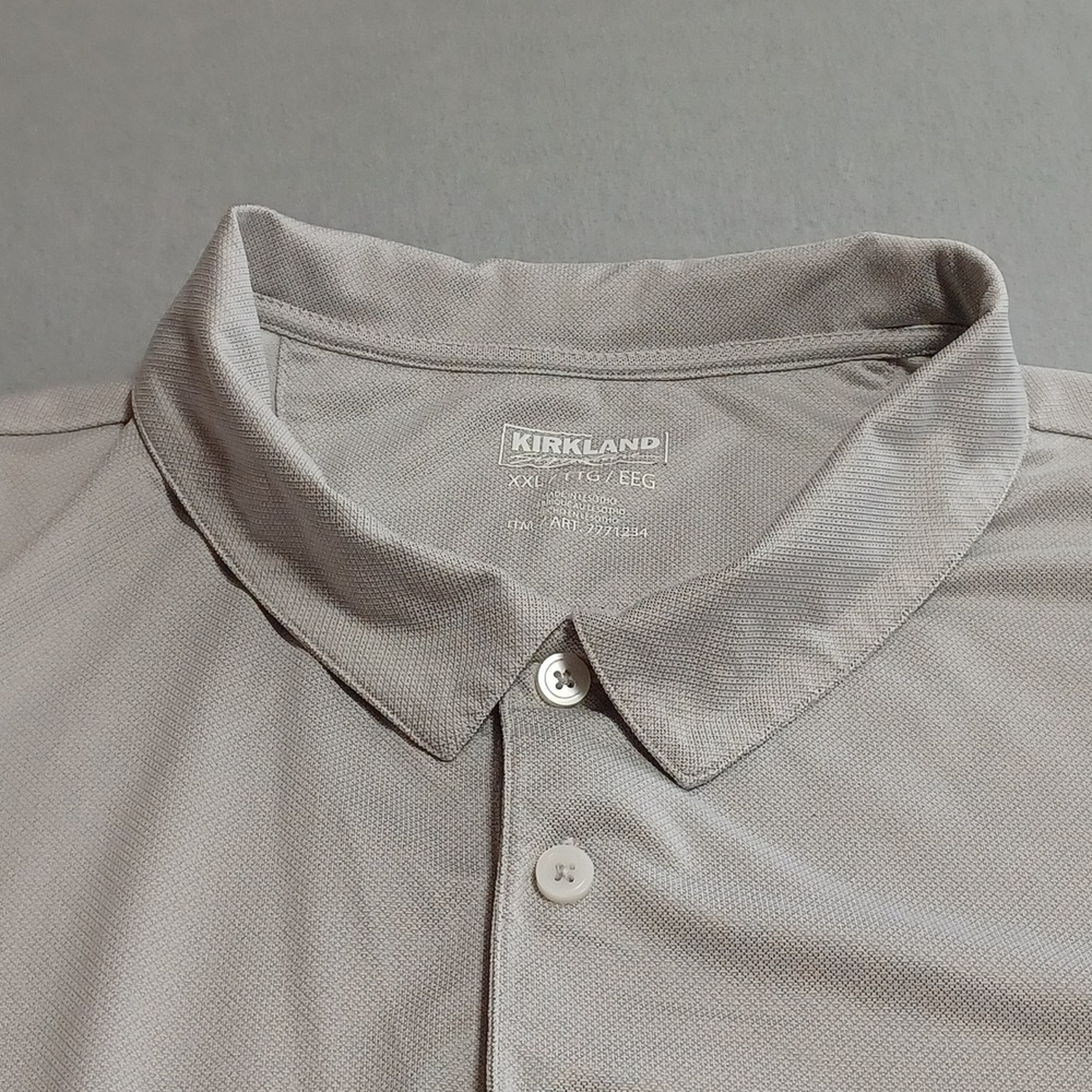 Kirkland Signature Mens XXL Gray Performance Golf Polo Shirt 7771234 SS2021 - Picture 7 of 10